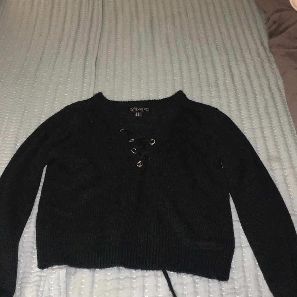 Tie up sweater